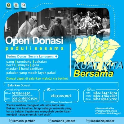 Open Donation Bakti Sosial Persatuan Alumni Korwil Jember Untuk Masyarakat Terdampak Covid 19 Pesantren Nuris Jember